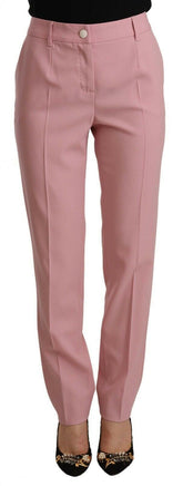 Dolce & Gabbana Pink Wool Stretch High Waist Trouser Pants -   -  Dolce & Gabbana.